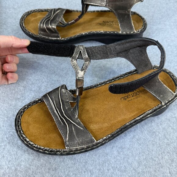 Naot Womens 38 Cymbal Metal Leather Sandals Summer Bronze Strappy US 7 - 7.5 NEW - Picture 10 of 15